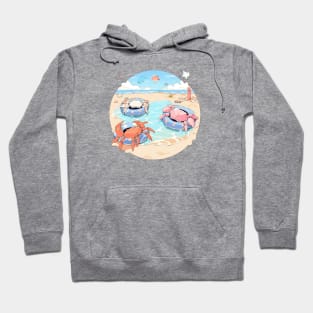 Crabs chilling at the beach Hoodie